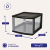 HOMZ 2-Pack 1-Drawer Storage Cart, Clear Plastic Container, 14.25" Wide