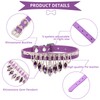 HOWWFALY Bling Rhinestone Crystal Dog Collar PU Leather Adjustable Collar