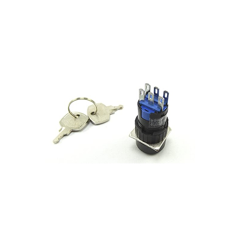 Key Switch 15 mm with 3 Switching Positions, 2 x