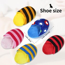 Andiker Dog Squeaky Toys, 5 Pack Cute Slipper Shape Dog Plush Toys Soft Bite-Resistant Dog Chew Toys Interactive Dog Toys for Small Medium Dogs Entertaining Biting Chewing