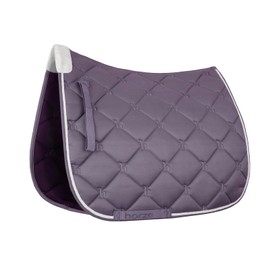 HORZE Ghent Quick Dry All Purpose Saddle Pad with Faux Fur - Grey Ridge Purple - Horse