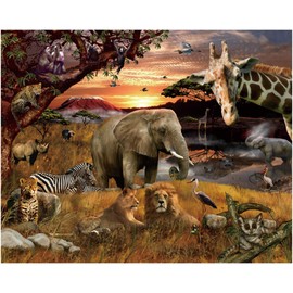 Tropical African Forest Jungle Safari Scenic Backdrop Large Banner Photography Studio Fabric Background Photobooth Prop 7x6feet #2195