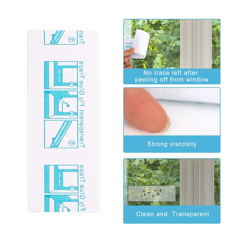 LUTER Pack of 15 Fly Strips Fly Trap Transparent Indoor