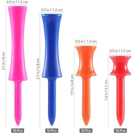 80 Pieces Golf tee, Double Layer 4 Sizes Golf Ladder Three Way Plastic Golf Tee Kit Golf Castle Suitable for Indoor Outdoor Family Golf Training in a Variety of Colors