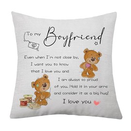 aligarian Boyfriend Cushion Cover Gifts from Girlfriend Love Gifts for Him Man Valentines Day Romantic Thanks Throw Pillow Cover Gifts for Lover Husband Birthday (Boyfriend)