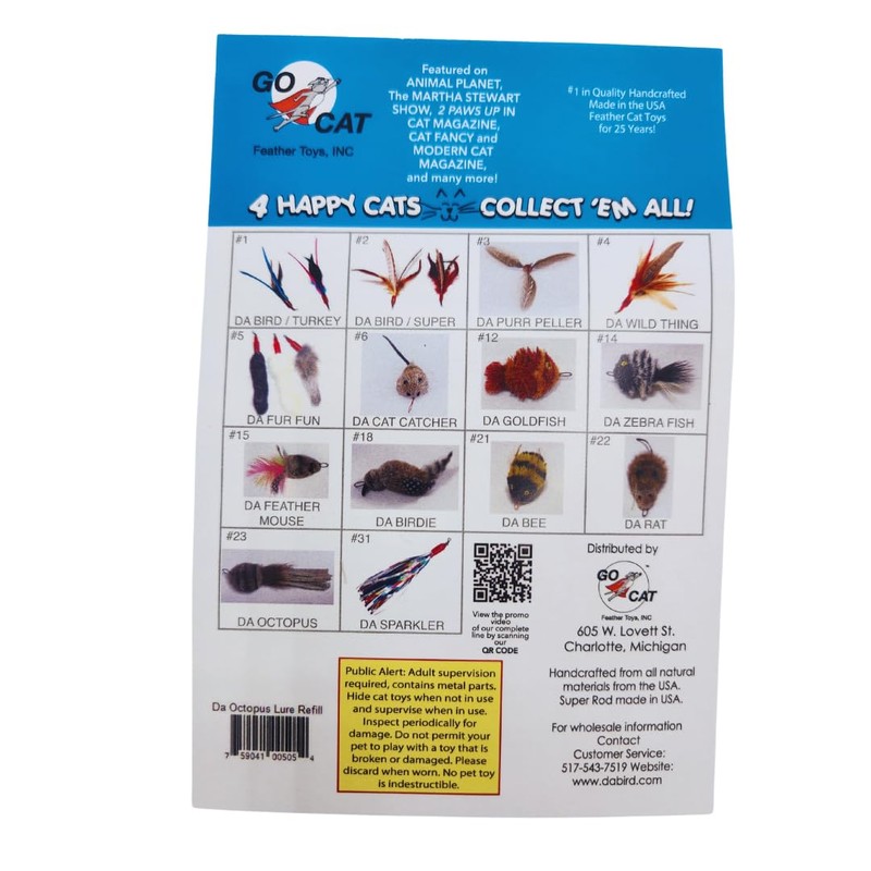 Go Cat, Da Octopus Lure Cat Toy Refill, 1 Count