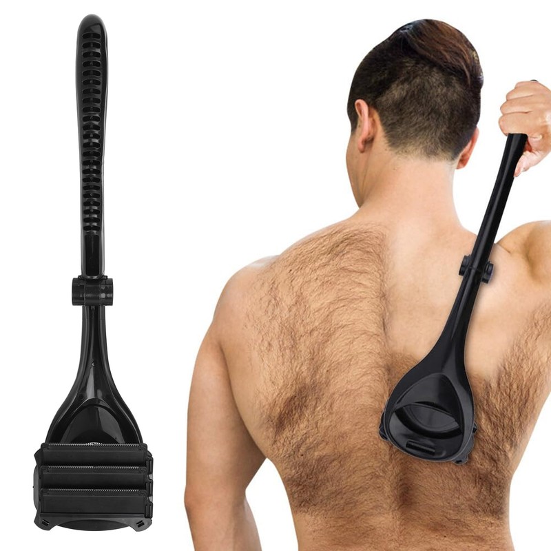 Manual Back Hair Trimmer Foldable Back Trimmer with Three Removable