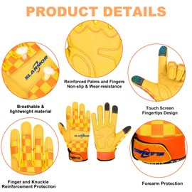 SLARMOR Gardening-Gloves-for-Women, Thorn-Proof and Touchscreen Cowhide Leather-Work-Gloves Breathable Safety Gloves with Grip - Durable Gardening Supplies Gift for Women