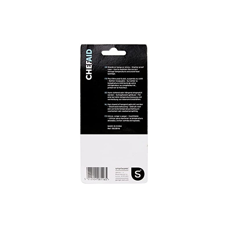Chef Aid Classic Fridge and Freezer Thermometer with clear colour