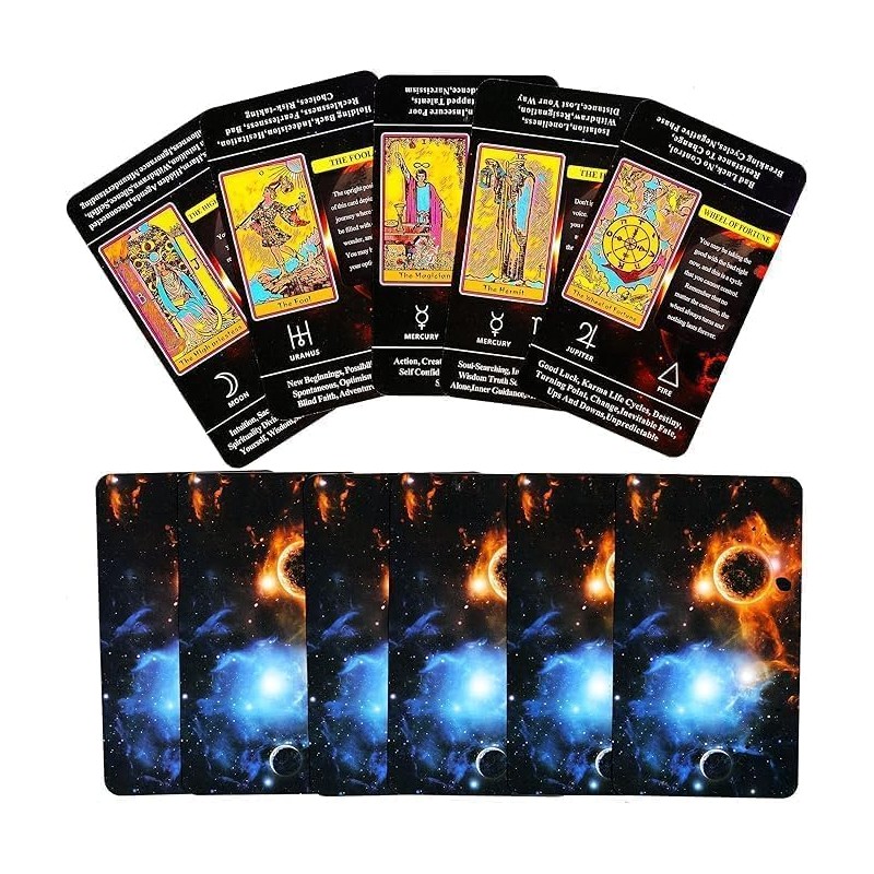 QCFQCF Tarot Cards for Beginners,Tarot Cards with Meanings on Them,Tarot