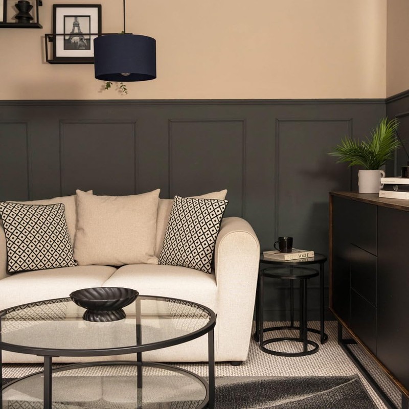 Modern Navy Blue Fabric Cylinder Ceiling Pendant Lampshade/Table Lamp Drum