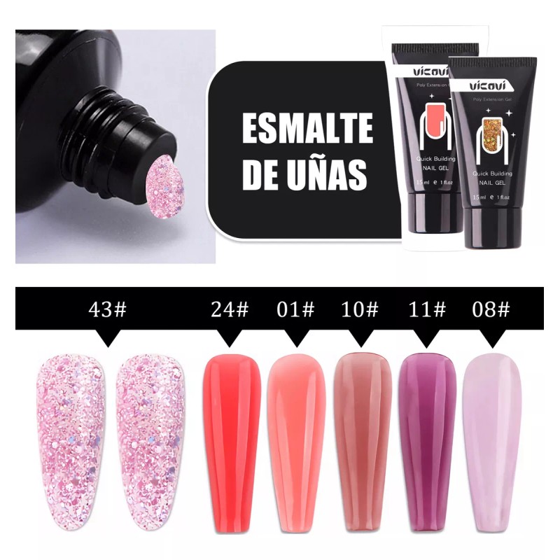 Adilier Kit Gel De Extención De Uñas Esmaltes Mate Cepillo