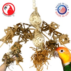 Bonka Bird Toys 2557 Sola Spider - Natural Chewable Toy for Small to Medium Birds, 11" x 12", Eco-Friendly, Conure, Pionus, Lories, and Similar Breeds