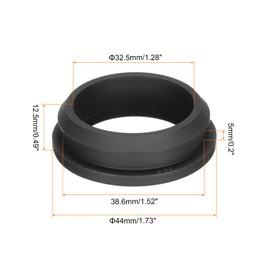 sourcing map 4Pcs Snap Rubber Grommet Plug Mount Dia 38.6mm ID 32.5mm Seal Anti-Scratch for Electrical Box Cable Pipe Black