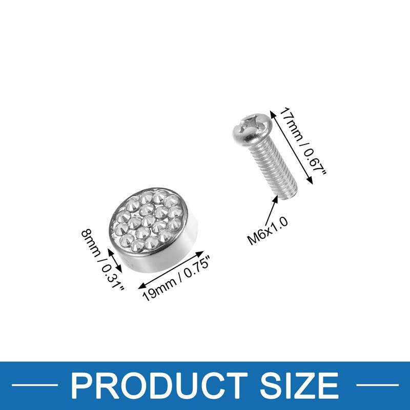 A ABSOPRO Bling Car License Plate Fasteners Screws Caps Covers
