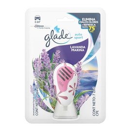 Glade Aromatizante de Ambiente Continuo para Auto, Aparato con Repuesto, Aroma Lavanda Marina, 7 ml