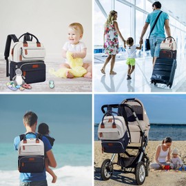 Legestori Diaper Bag Backpack, Baby Boy Diaper Bag, Large Diaper Bag Backpack Gift for Boys, Baby Diaper Backpack for Travel with Insulated Pockets and Stroller Straps