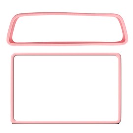 QKWL 2PCS Screen And Mirror Protection Frames, Model Y Screen Protector, Durable And Comfortable To The Touch, Suitable For Model 3 (2017-2023) And Model Y (2019-2025) etc (Pink)