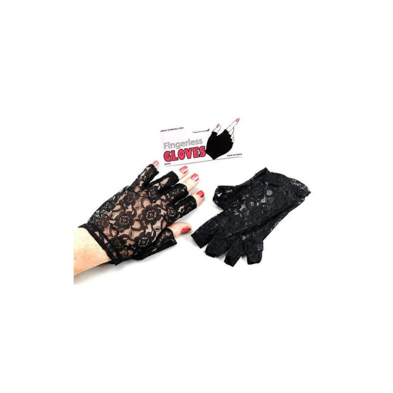 80's Black Lace Fingerless Gloves Madonna Ladies 1980's Fancy Dress