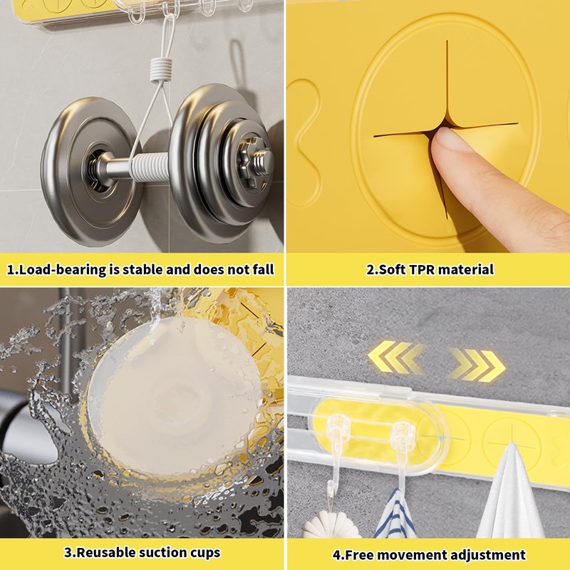 Naapesi 1 Pcs Suction Cup Hook - Plastic Kitchen Hook