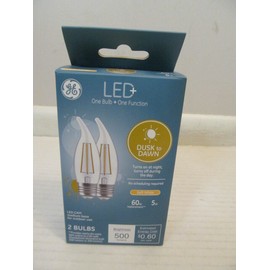 GE Dusk to Dawn LED CAM 2-Bulbs for Outdoor Use, 60w Replacement, 5w, Soft White
