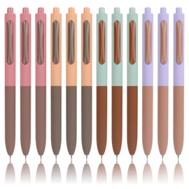 HANKU Premium Gel Pens - 0.5mm Fine Point Black Ink Pens, Retractable Design for School, Journaling, Notes and Bible Study. Pack of 12 with Quick Dry Feature for Smooth Writing.