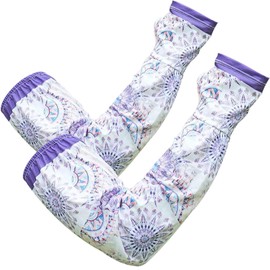 Gardening Sleeves Floral UV Cooling Arm Sleeves Farm Sun Protection Garden Sleeves for Women One Size Fits Most Arm Sleeves Farmers Defense Gardening Sleeves for Gardening Harvesting Outdoors Purple
