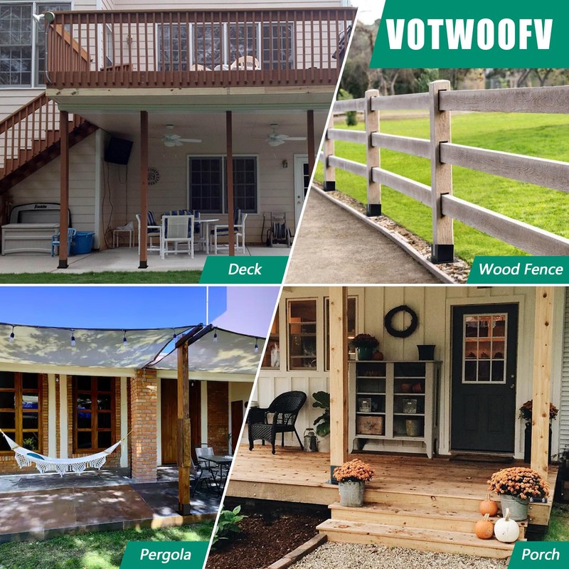 VoTwoofv Post Anchor Base,Concrete Wood Fence Post Base for 4"