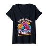Womens Sanibel Island Florida Shelling Coral Beach Design V-Neck T-Shirt