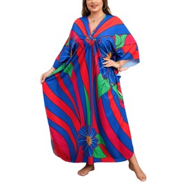 Kaftan Dress for Women - Plus Size Caftan Maxi Beach Dress Moo Moos Loungewear, Swimsuit Cover Up for Beach, Pool or Vacation