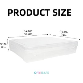 OMNISAFE 12" x 12" Plastic Scrapbook Paper Storage Cases, Thick Portable Organizers, Hobby Art Craft Box, Acid-Free Rounded Corner Containers with Handle, 6-Pack