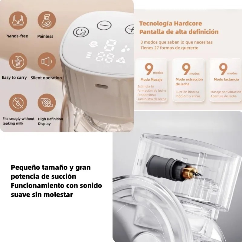 Extractor Leche Electrico Manos Portátil Materna Silencioso,