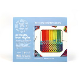 Friendly Loom 7” Traditional Potholder Plus Weaving Kit | Sturdy Metal Loom and Quality Cotton Weaving Loops in Rainbow Colors | Complete Kit to Weave 6 Functional Potholders | Made in The USA