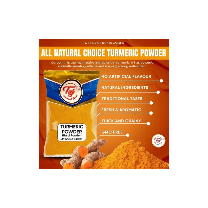 Taj Gourmet Foods Cúrcuma India En Polvo Taj 2.27 Kg