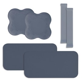 Yoga Knee Support Pad for Women Pilates Kneeling Cushion | Elbows Wrist Hands Head Foam Extra Thick Men Exercise Knees Pads Set of 6 Pieces (Gray）