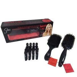 SULTRA COMBO: the Bombshell Curling Iron, Paddle & Round Brush, Hair Clips