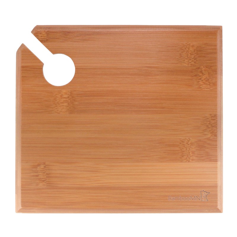 BambooMN 7.9" x 7.1" Bamboo Cocktail Appetizer Plates with Wine