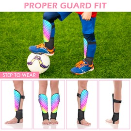 Ausletie Soccer Shin Guards for Kids Girls Toddler, Shin Pads Shin Guard Equipment with Ankle and Leg Calf Protection Shin Guards Soccer for Kids 2-7 Years