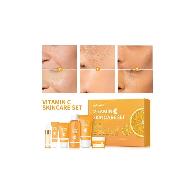 Set De Cuidado Facial Con Vitamina C, Rutina Completa