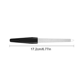 LuLiyLdJ 4 Packs Metal Nail File Long Plastic Handle Nail File Nail Care Manicure Tool Accessories (Black, 17.2 cm)