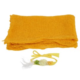 Breathable Newborn Photography Wrap DIY Infant Photo Blanket Swaddle Photography Backdrops MatYellow
