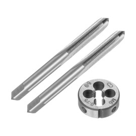 sourcing map 3pcs Tap and Die Set, Metric M6 x 0.75 Thread Taps & Round Die, Tapping Threading Tool Tap & Die Kit for Nut Screw Bolt Thread Repair