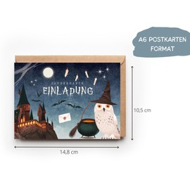 10 Magician Apprentice Invitation Cards Children's Birthday Party Invitations, Wizard Harry Party Theme Party, Wizard Film Night (Set of 10 Invitation Cards)