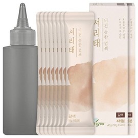 10g (4 servings) of mild hair dye with frost water (black/brown) + 1 shaker / vegan, hypoallergenic self-shad cover / 서리태 물로 하는 순한 염색 10g 4회분 (흑색갈색) + 쉐이커 1개  비건 저자극 셀프 새치커버