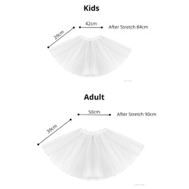 Lizzy 5Pc Neon Costume (Leg Warmers + Fishnet Gloves + 3Layer Tutu + Beads Necklace + Gummy Bracelet) Set | 80s Neon Teen Fancy Dress Dance ware Hen Party Accessory (White, Older Girls)