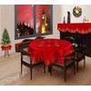 Grelucgo Holly Embroidered Christmas Tablecloth (Round 52 inch)