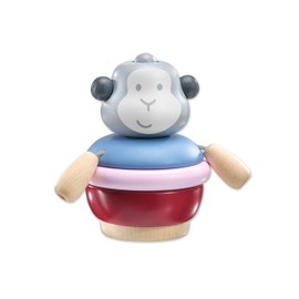 Selecta 64026 Monkey Stacking Monkey, Wooden Stacking Toy, 9 cm, Bellybutton