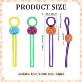 FINGERINSPIRE 12PCS Clay Bag Tie 3 Color Adjustable Bag Ties Silicone Elastic Cable Tie 5.7 Inch Purple Green Yellow Reusable Cable Strap for Ceramic Bags DIY Crafts Cables Hose Organizer