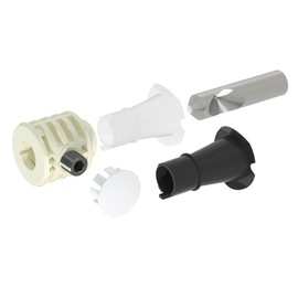 Fischer 9 B, WB 9B, Concealed Toilet and Bidet Fixing with Bottom Access, 2 Appliances wb9 B with Hose, White, 2 Black Funnels, 2 No Type Pipes, 34-47
