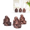 3PCS Buddha Statue Candle Holder Stand Resin Buddha Candlestick Ornament
